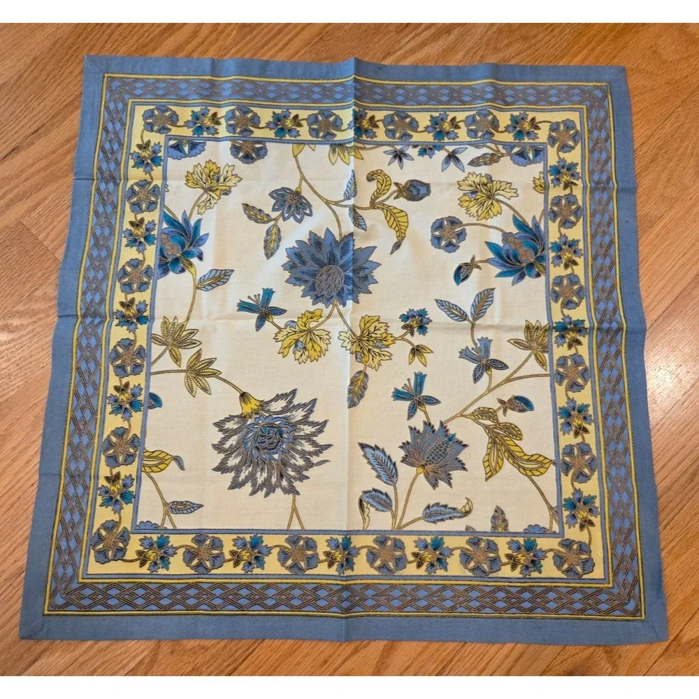 World Market Set of 6 Indian Block Print Cotton Napkins 20x20